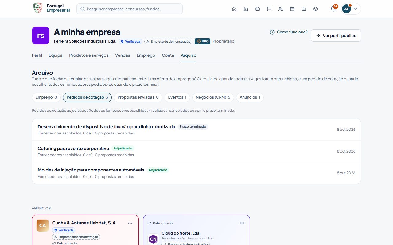 A minha empresa › Arquivo.